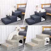 Dog Stairs Steps For Small Dogs, Pet Climbing Ladder, Folding Storage Dog Stairs For High Beds Couch Sofa